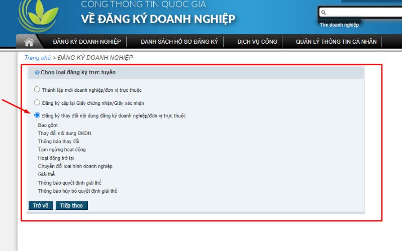 Thủ tục thay đổi giấy phép kinh doanh qua mạng