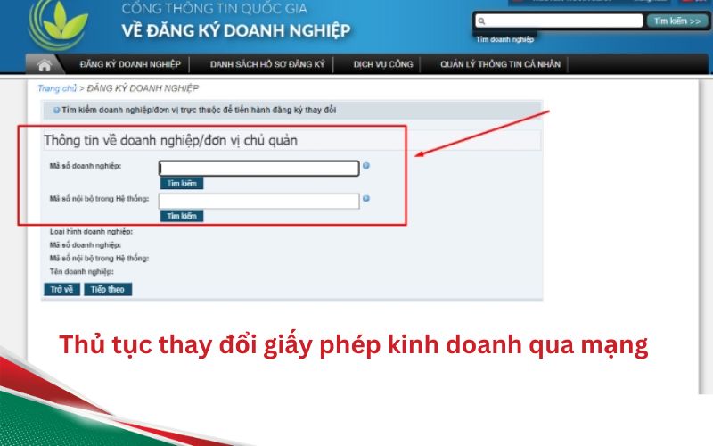 Thủ tục thay đổi giấy phép kinh doanh qua mạng